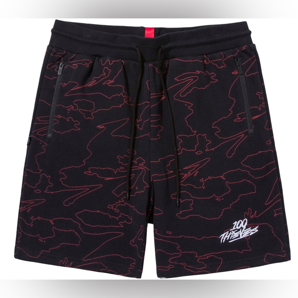 🩸100 Thieves Foundations Geoprint Fleece Shorts 🩸